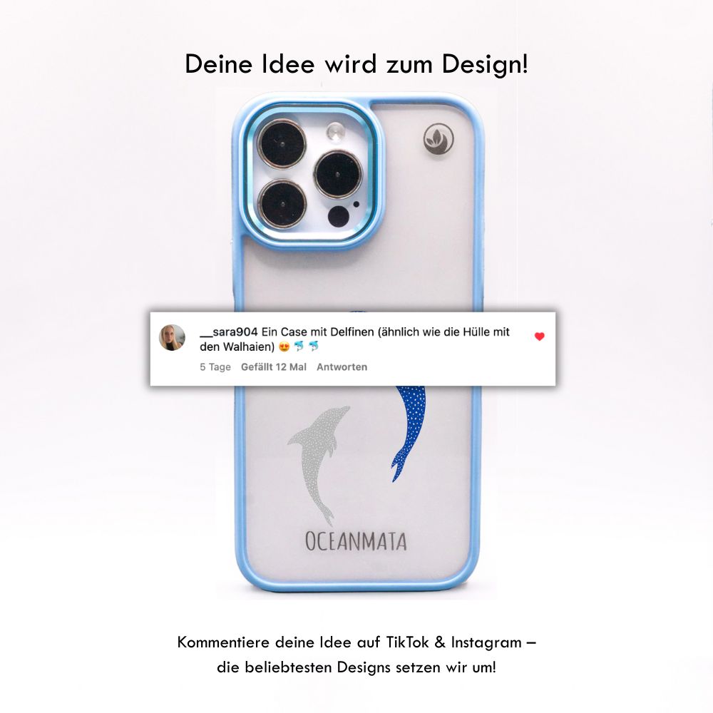 iPhone 13 Case - Dolphin Blue - "Dolphin Twins" - Sustainable