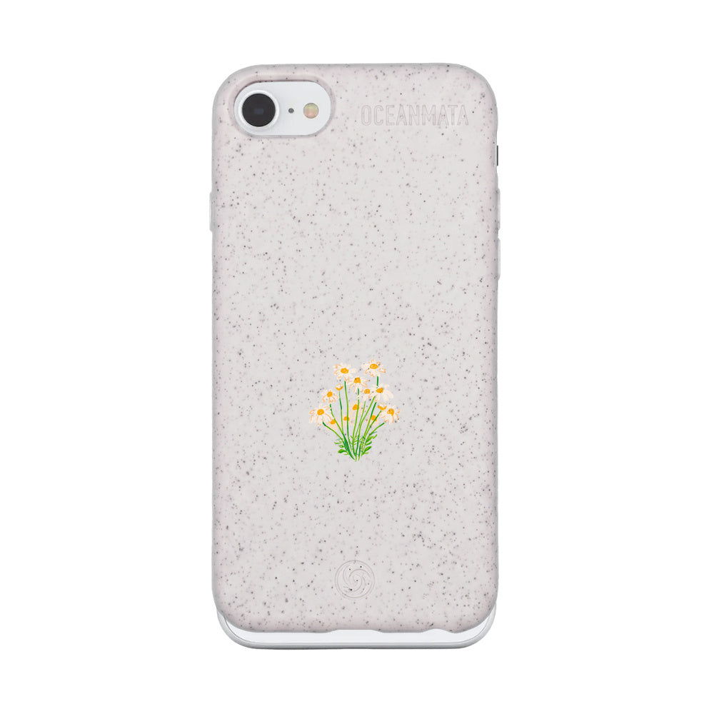 iPhone SE/7/8 Hülle - Blumen weiß - "Daisy" - nachhaltig