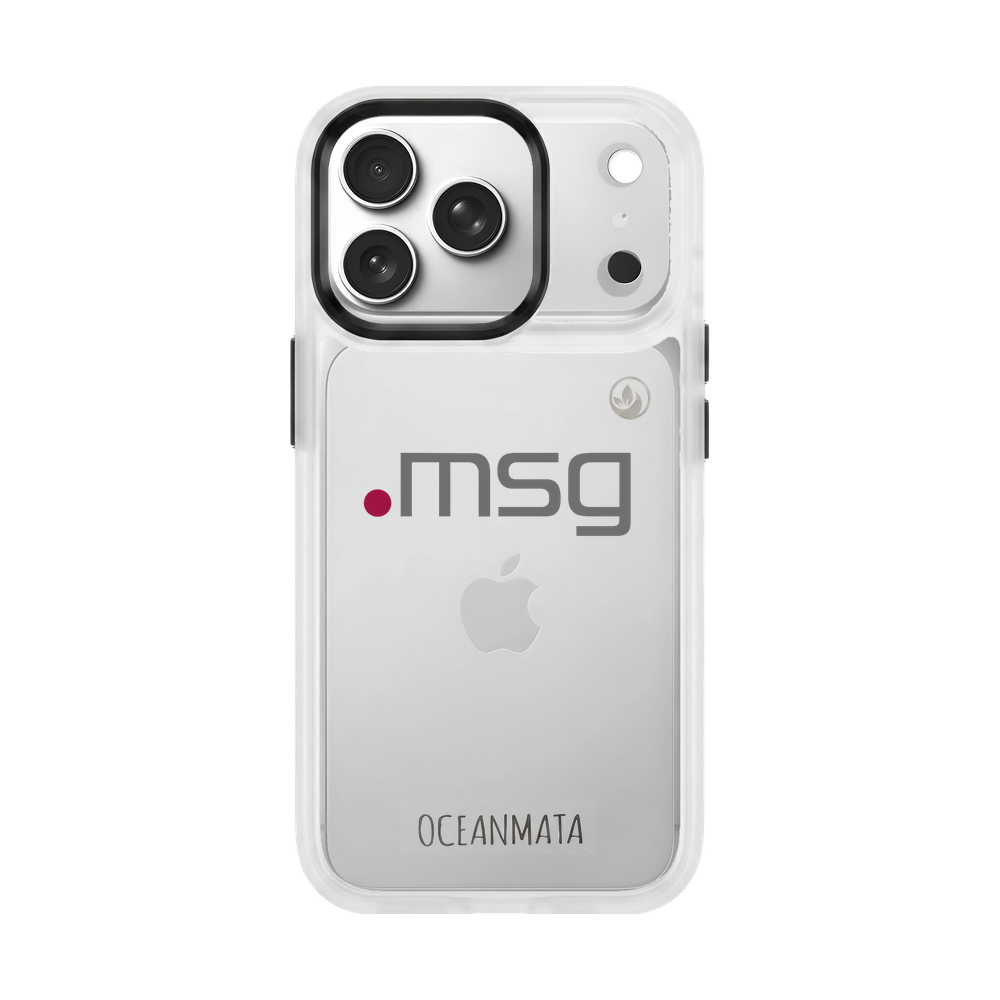 msg systems ag × OceanMata Hülle Clear – iPhone 17 pro max (Muster)
