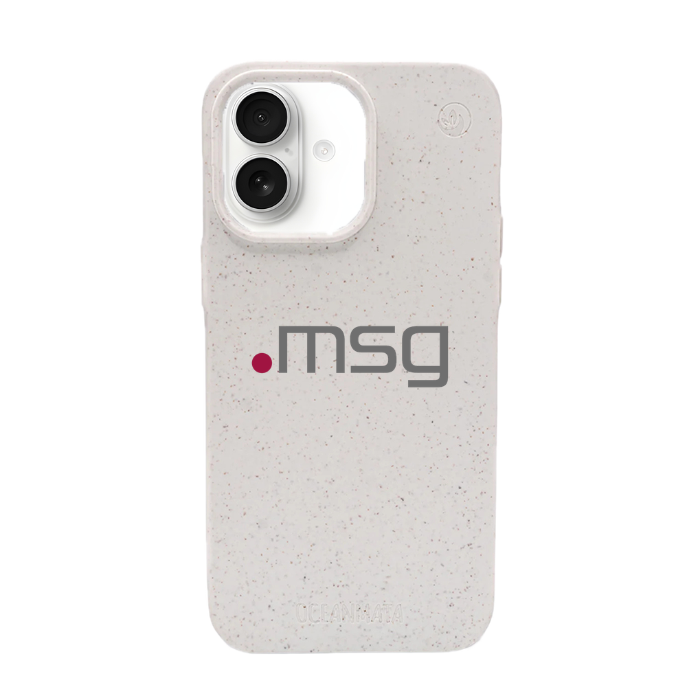 msg systems ag × OceanMata Hülle Weiß – iPhone 17 (Muster)