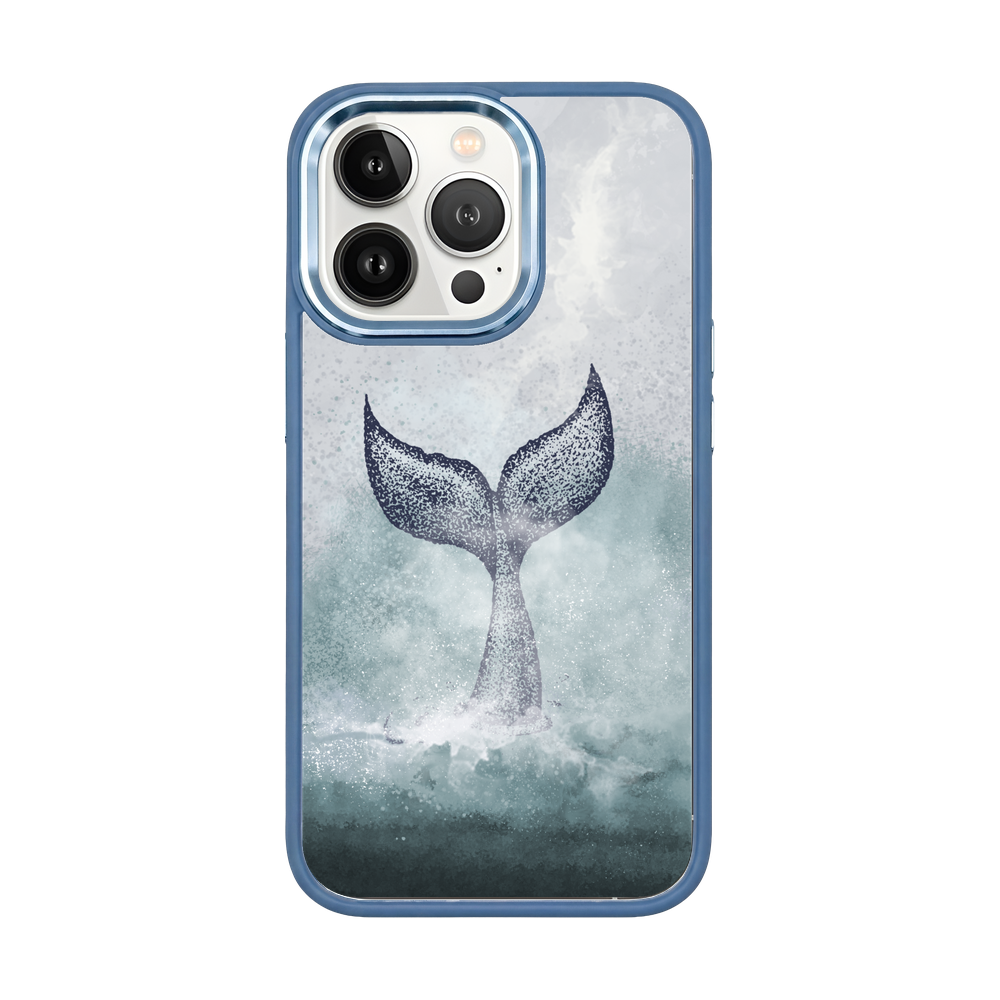 iPhone 13 pro Hülle - Delfin blau - "Dolphin Twins" - nachhaltig
