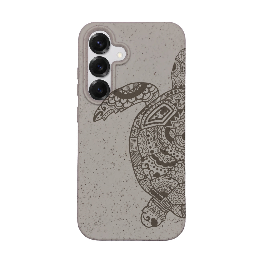 Samsung S25 Hülle - beige - "GREEN TURTLE" - nachhaltig