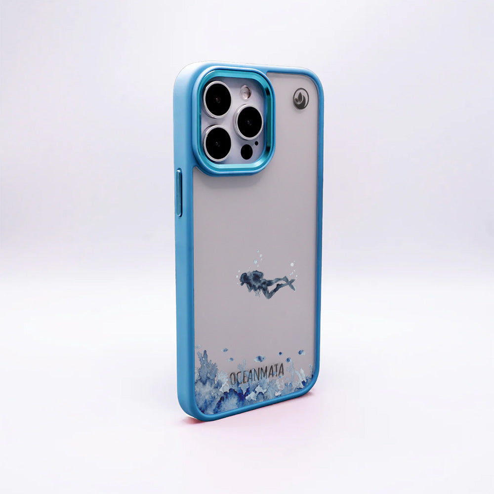 iPhone 16 pro max Hülle - Taucher blau - "DeepDive" - nachhaltig