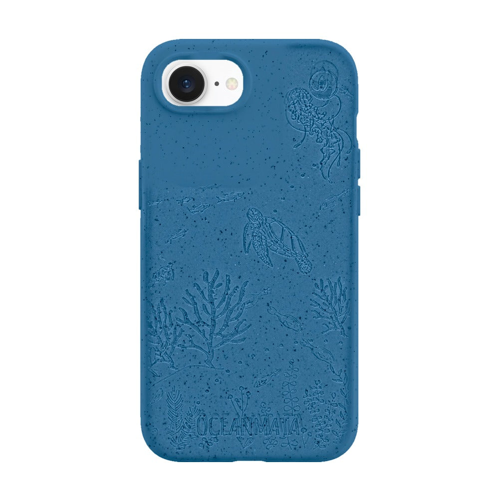 iPhone 16e/17e Hülle "TURTLE Family" - blau - nachhaltig