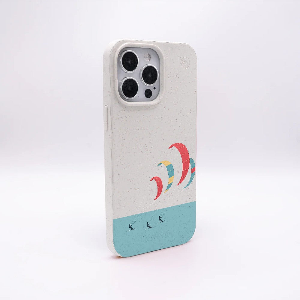 iPhone 12 pro / iPhone 12 Hülle - Kite weiß - "Kitesurf" - nachhaltig