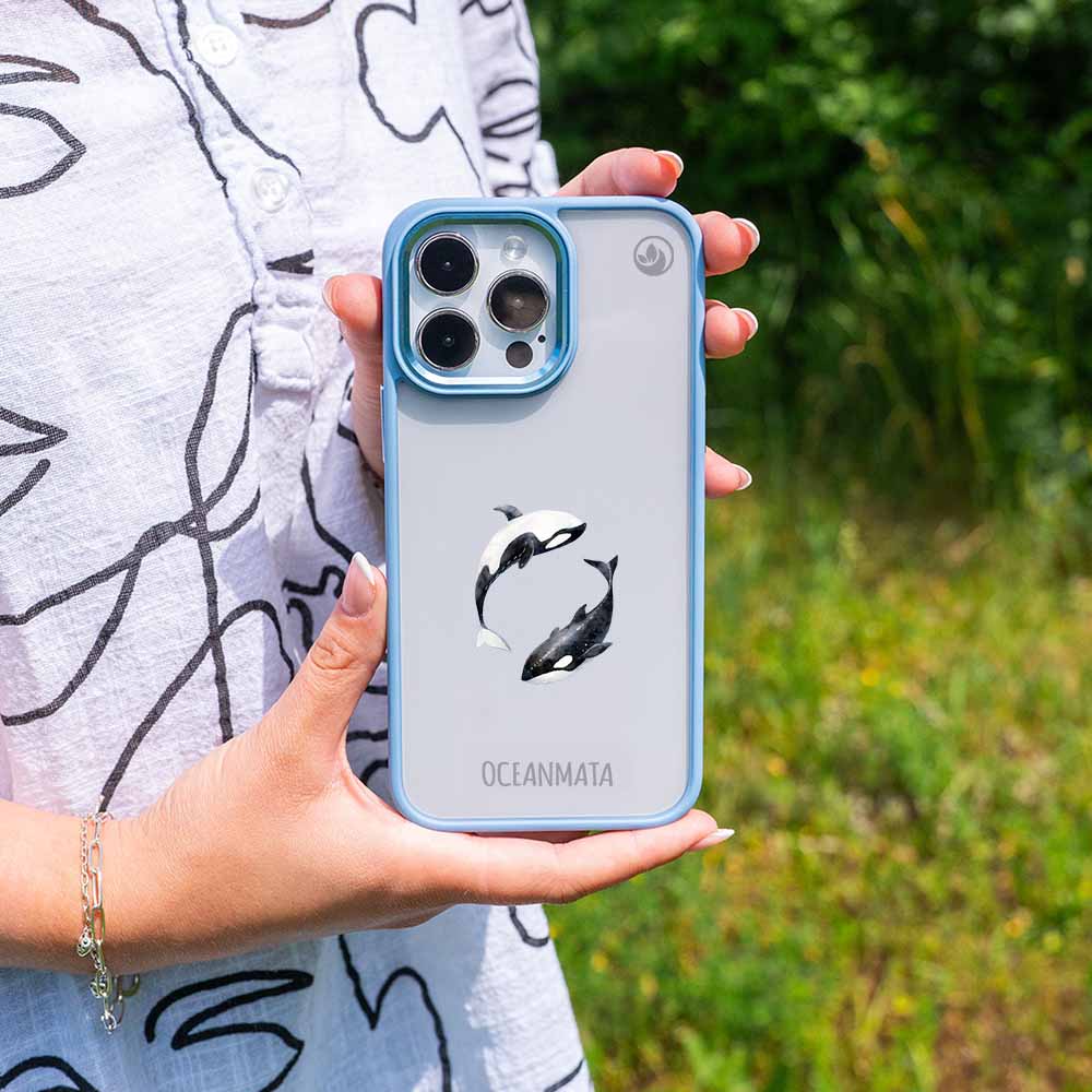 iPhone 16e/17e Hülle - Orca blau - "OrcaFlow" - nachhaltig