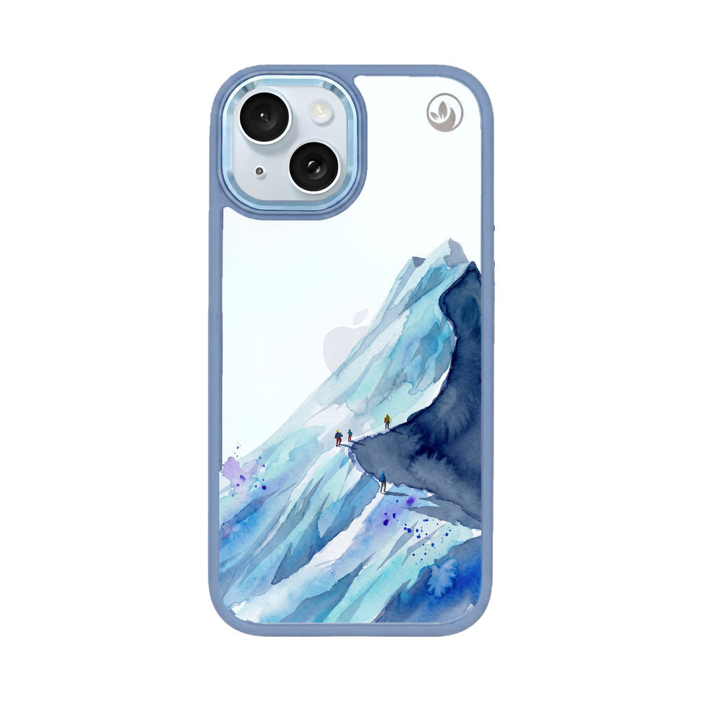Nachhaltige Handyhülle iPhone 15 Mountainblue — Vorderseite
