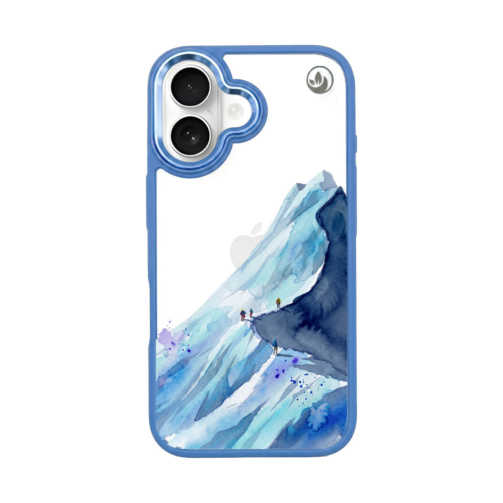 Nachhaltige Handyhülle iPhone 16 Mountainblue — Vorderseite