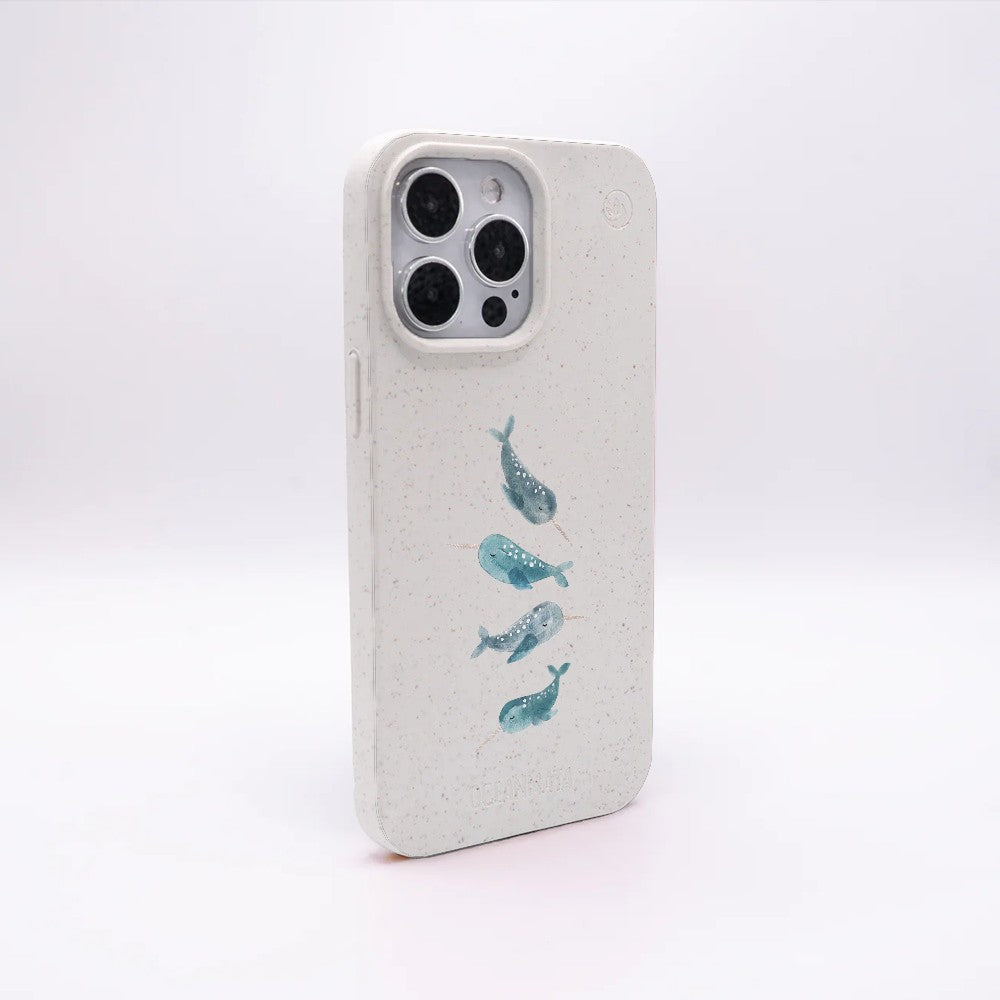 iPhone 13 mini Hülle - Narwal weiß - "Narwhale" - nachhaltig