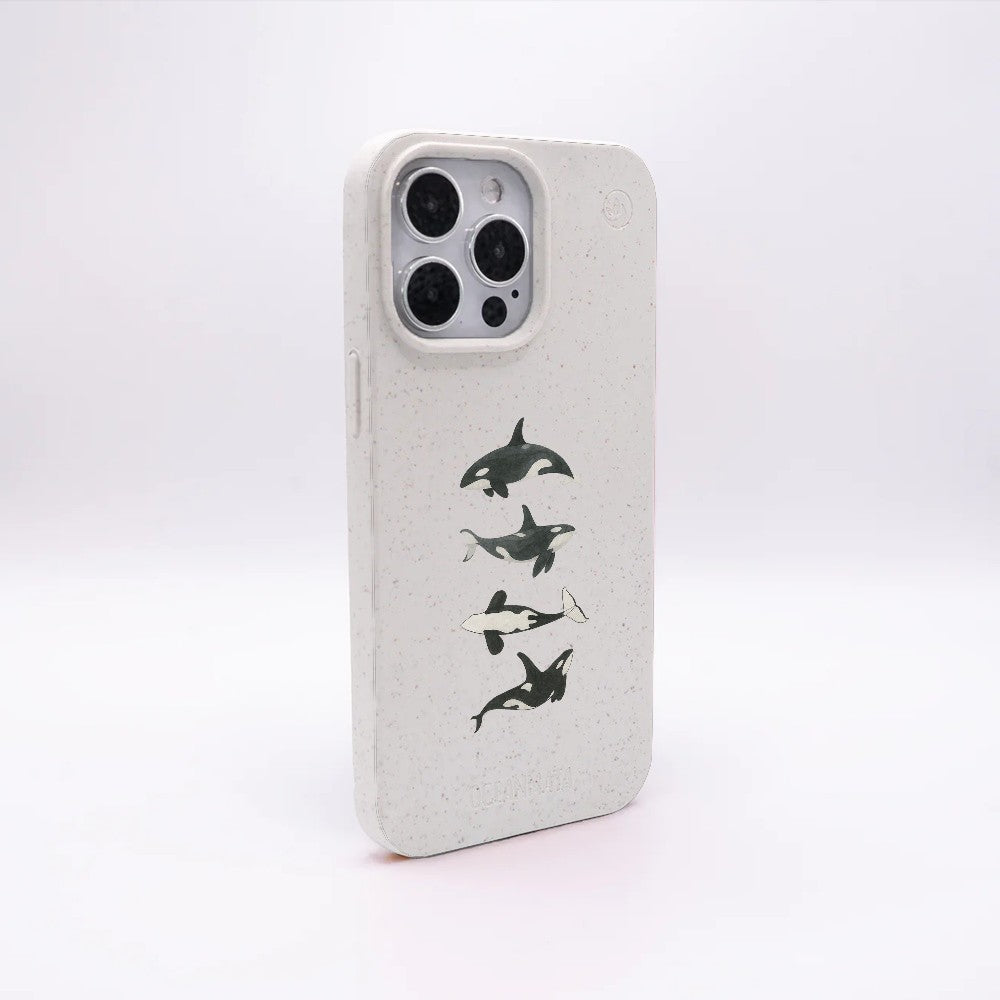 iPhone 14 Pro Case - Orca White - "OrcaFamily" - sustainable