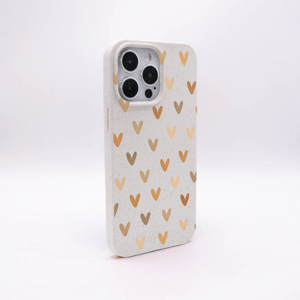 iPhone 16 pro Hülle - Herz weiß - "AutumnLove" - nachhaltig