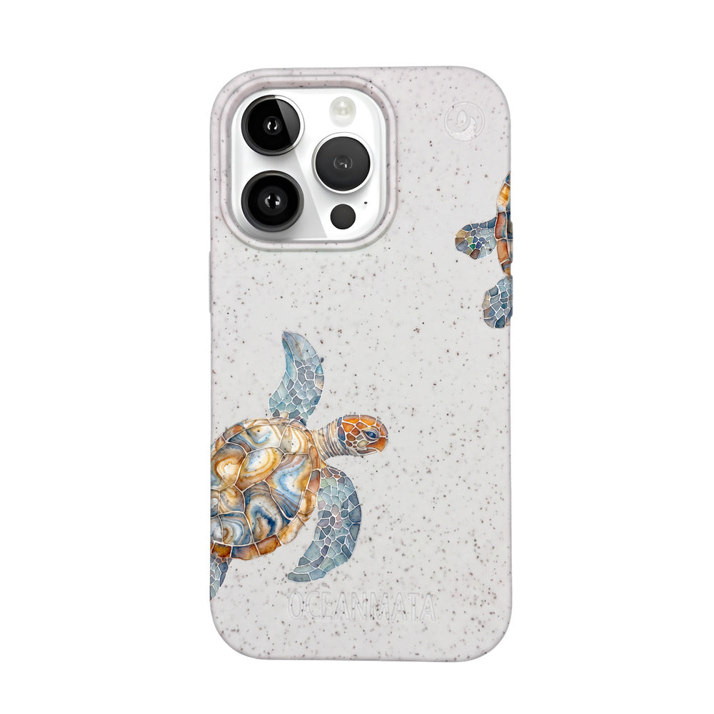 iPhone 14 pro max Hülle - Schildkröte weiß - "TurtleGaze" - nachhaltig