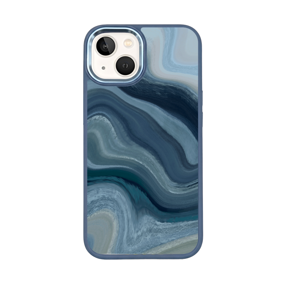 iPhone 13 Hülle - Line Art Ocean - "Waves of Balance" - nachhaltig