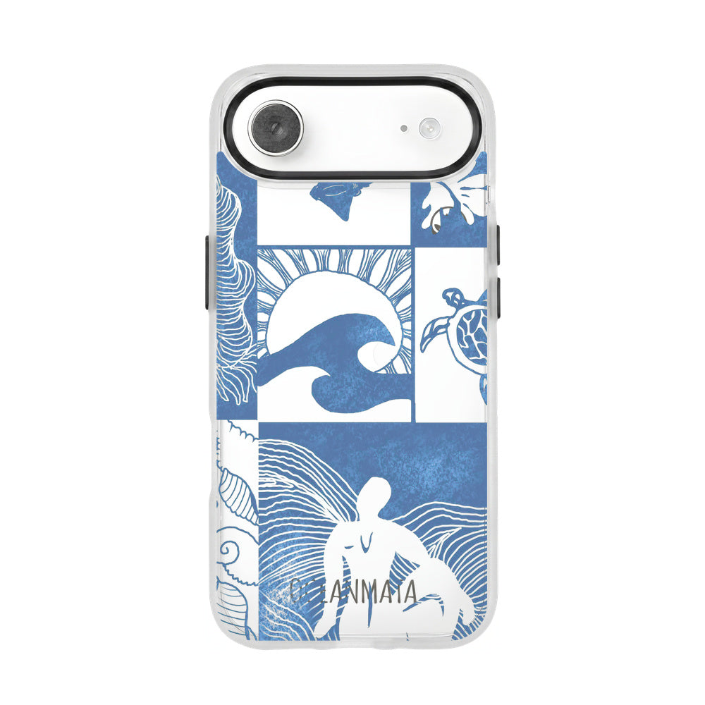 iPhone 17 Air Hülle - Line Art Ocean - "Waves of Balance" - nachhaltig