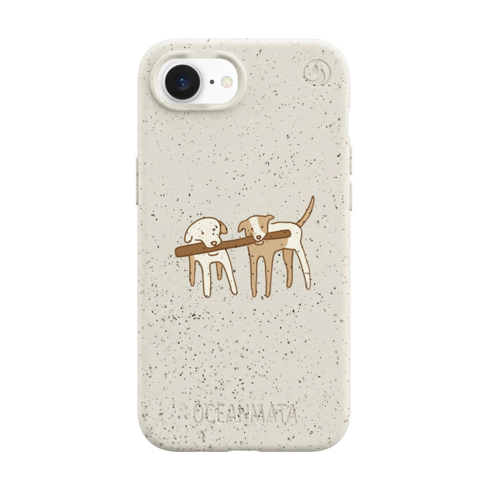 iPhone 16e/17e Hülle - Hunde weiß - "Wuff" - nachhaltig