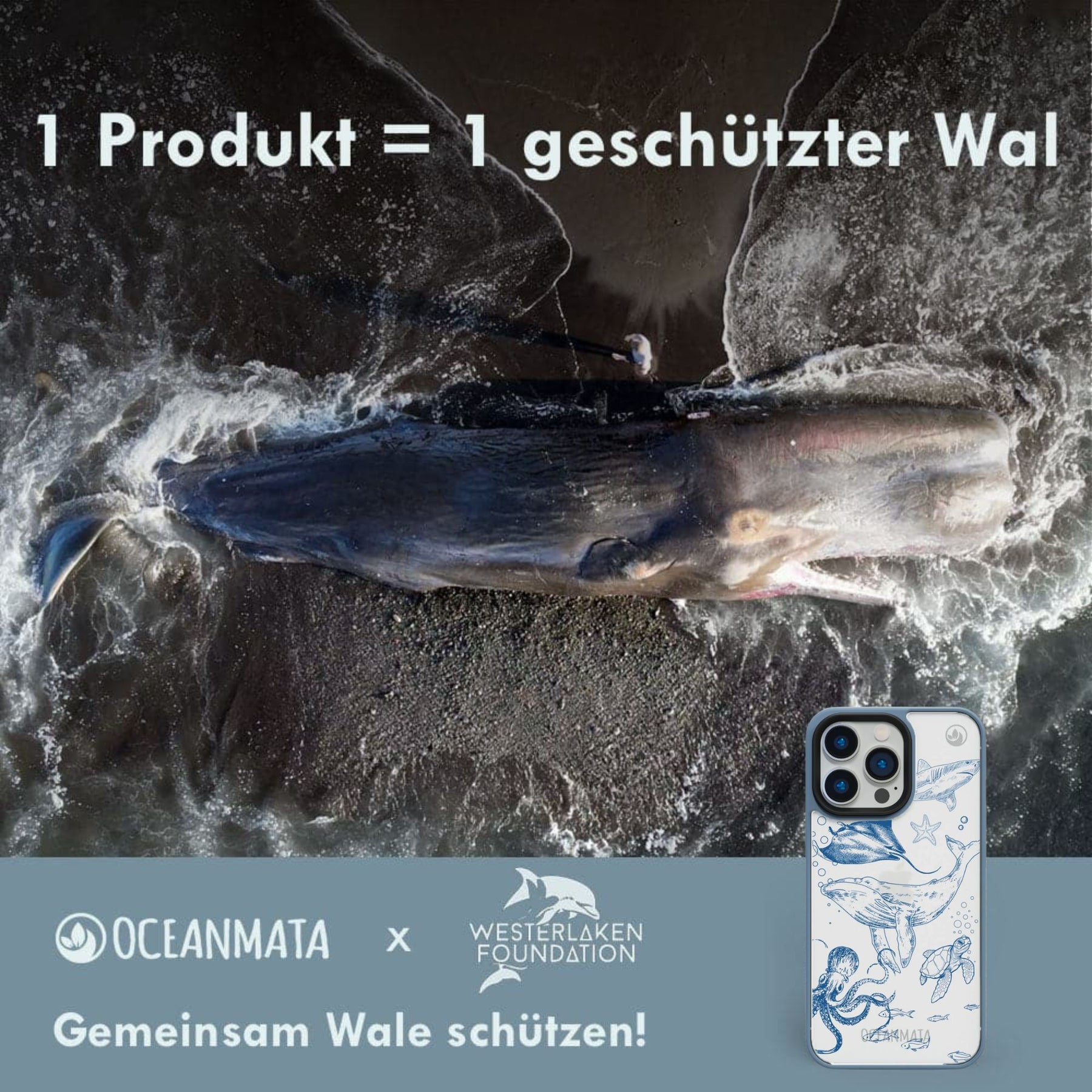 iPhone 11 pro max Hülle - Wal blau - "WhaleLife" - nachhaltig – Ansicht 6