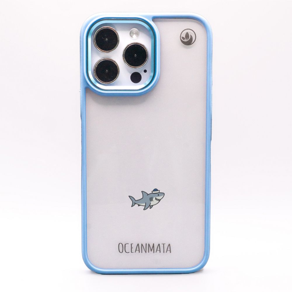 iPhone 15 pro max Hülle - Hai blau - "Captain Shark" - nachhaltig
