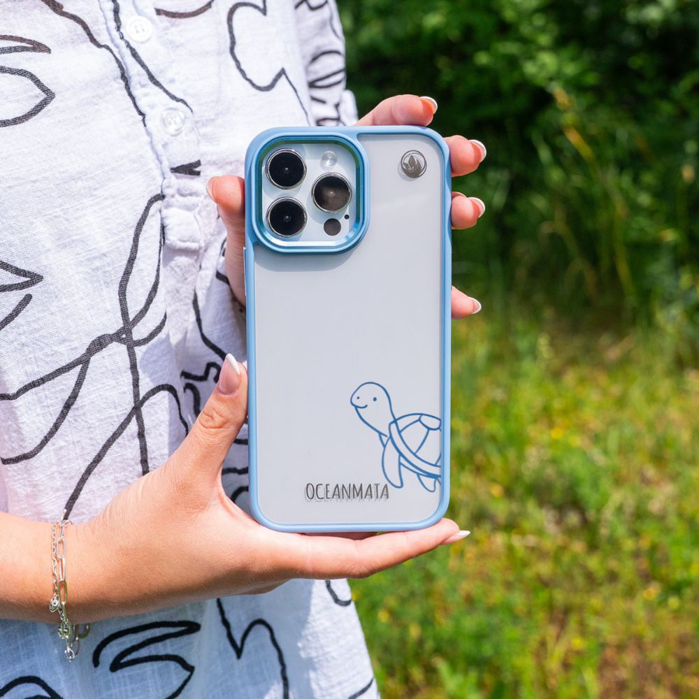 iPhone 14 Hülle - Schildkröte blau - "Schildi" - nachhaltig – Ansicht 3