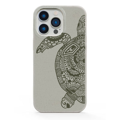 iPhone 16 pro max Hülle - beige - "GREEN TURTLE" - nachhaltig