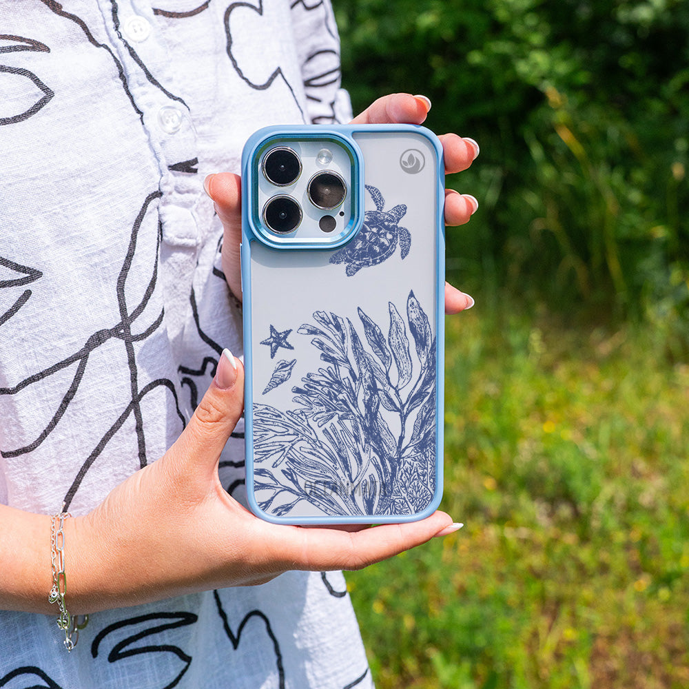 Samsung S25+ Hülle - Schildkröten blau - "Silent Wave" - nachhaltig