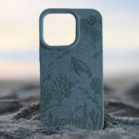 iPhone X/Xs Hülle 'TURTLE Family' - blau - nachhaltig – Ansicht 3