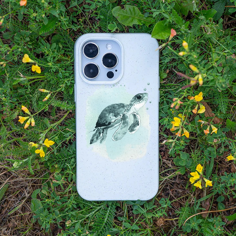 Biologisch abbaubare Handyhülle iPhone 14 pro Babyturtle — kompostierbar — Bonus