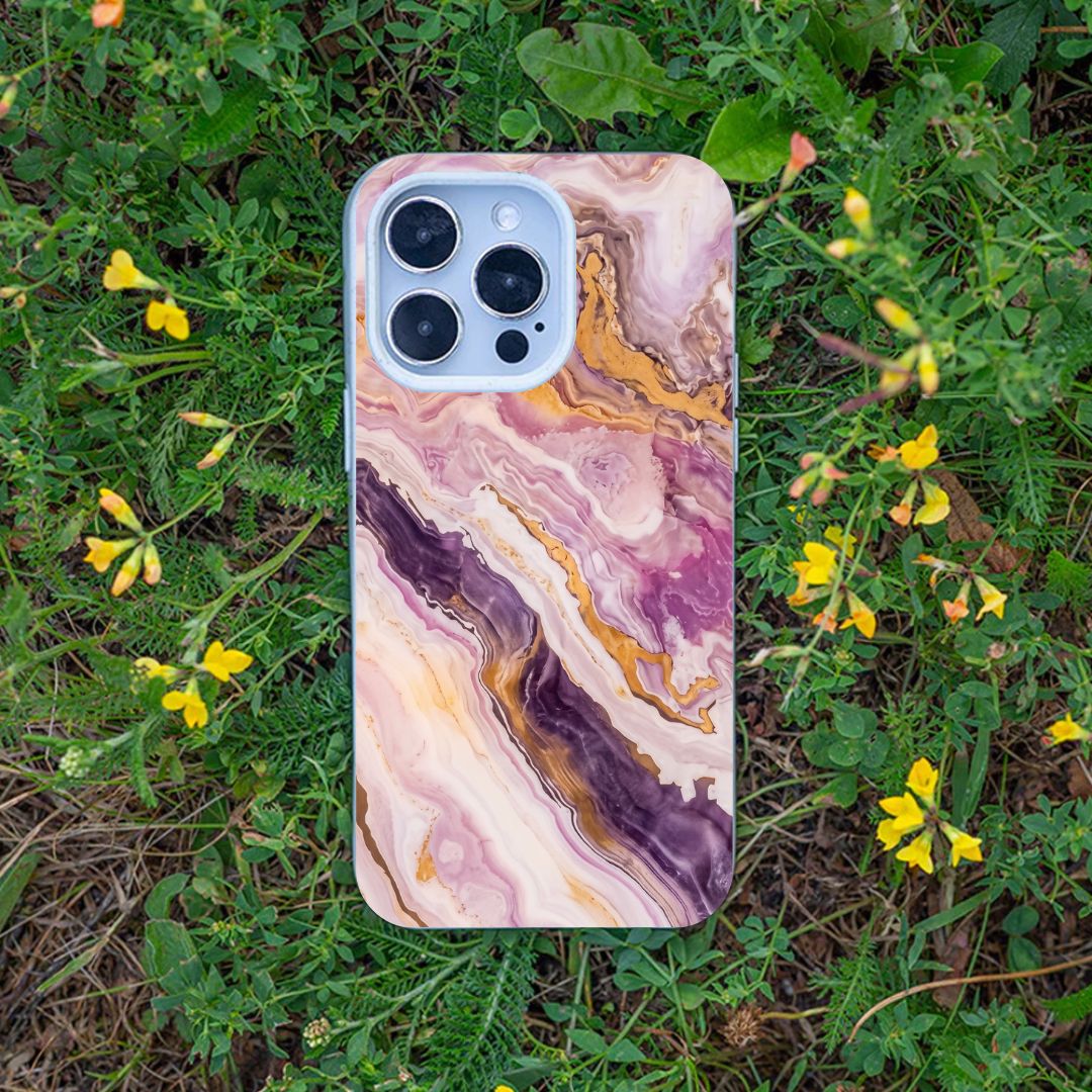 iPhone 18 Pro Max / 17 Pro Max Hülle - Marmor pink - "PinkMarble" - nachhaltig