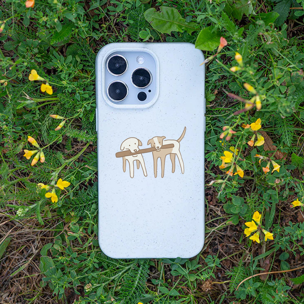 iPhone 13 pro Hülle - Hunde weiß - "Wuff" - nachhaltig