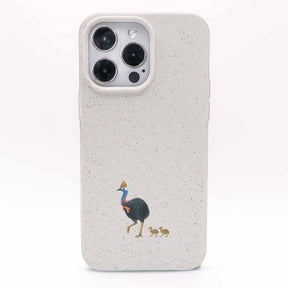 iPhone 12 mini Hülle - Cassowary weiß - "CassowaryStroll" - nachhaltig
