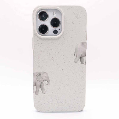 iPhone 15 pro max Hülle - Elefant weiß - "Ele-Fant" - nachhaltig
