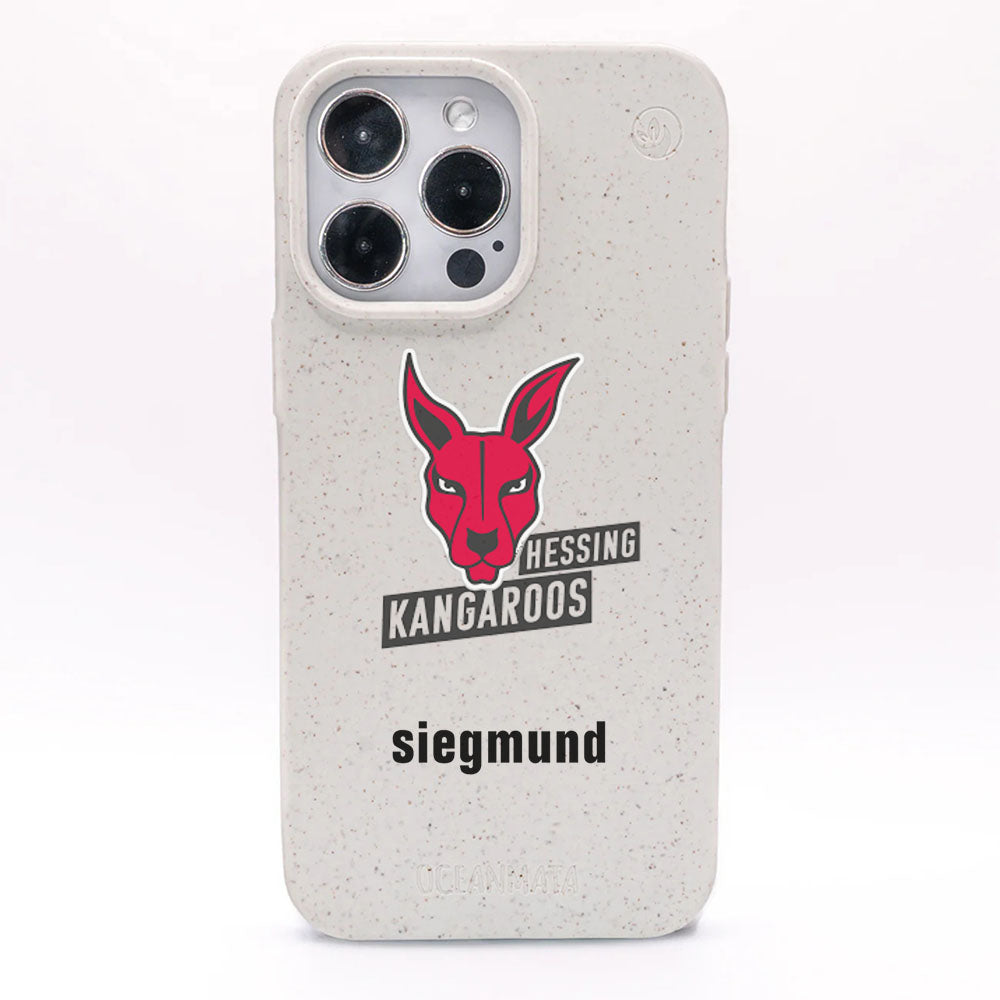iPhone 15 pro Hülle - weiß - "Hessing Kangaroos " - nachhaltig