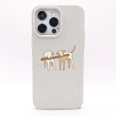 iPhone 15 Hülle - Hunde weiß - "Wuff" - nachhaltig