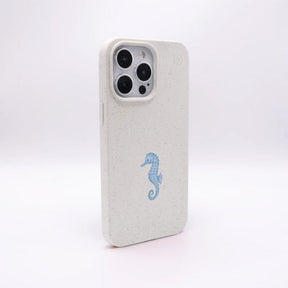 iPhone 14 Hülle - Seepferdchen weiß - "SeahorseTale" - nachhaltig