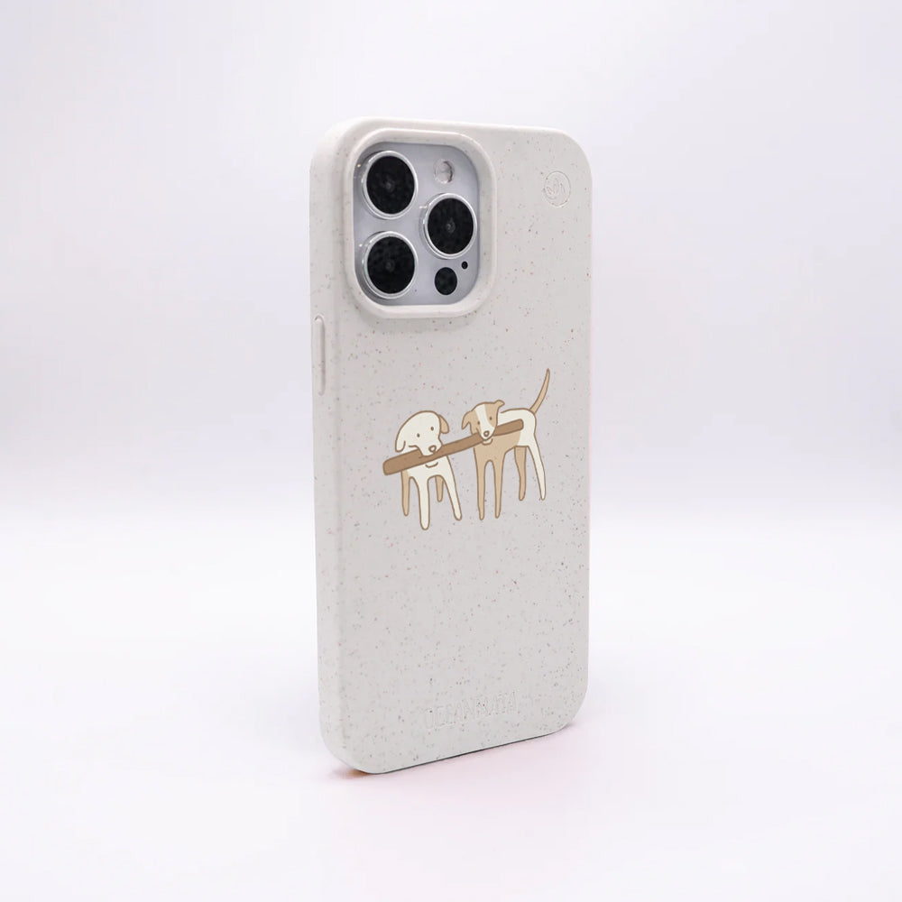 iPhone 17 pro Hülle - Hunde weiß - "Wuff" - nachhaltig