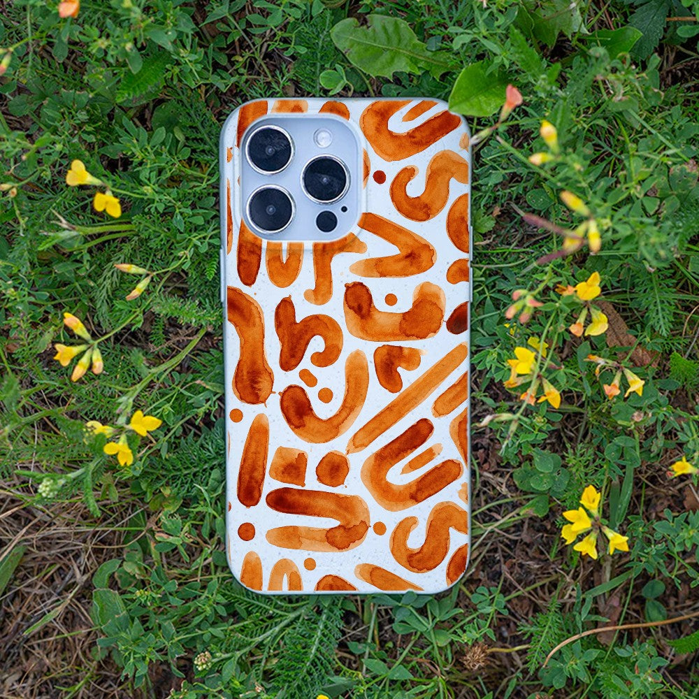 Biologisch abbaubare Handyhülle iPhone 12 mini Buchstabensuppe — kompostierbar — Bonus