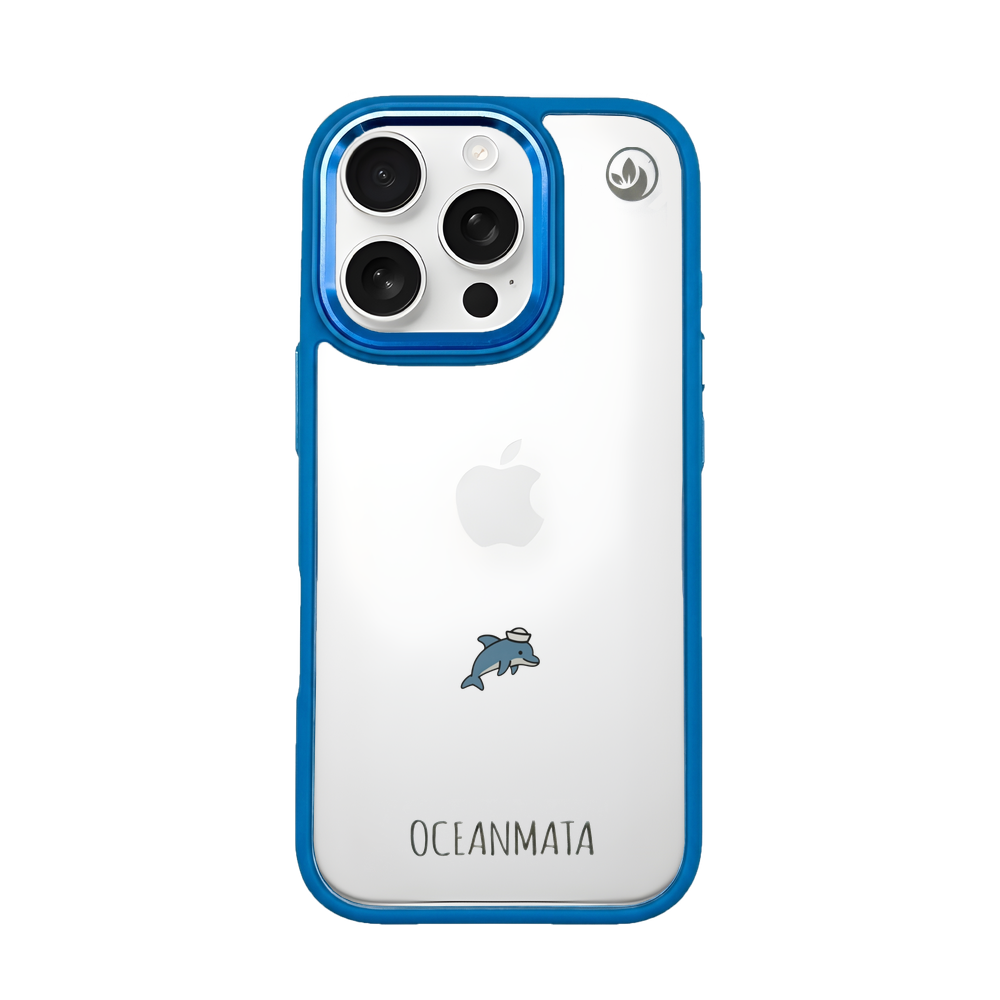 iPhone 16 pro max Hülle - Delfin blau - "Captain Dolphin" - nachhaltig