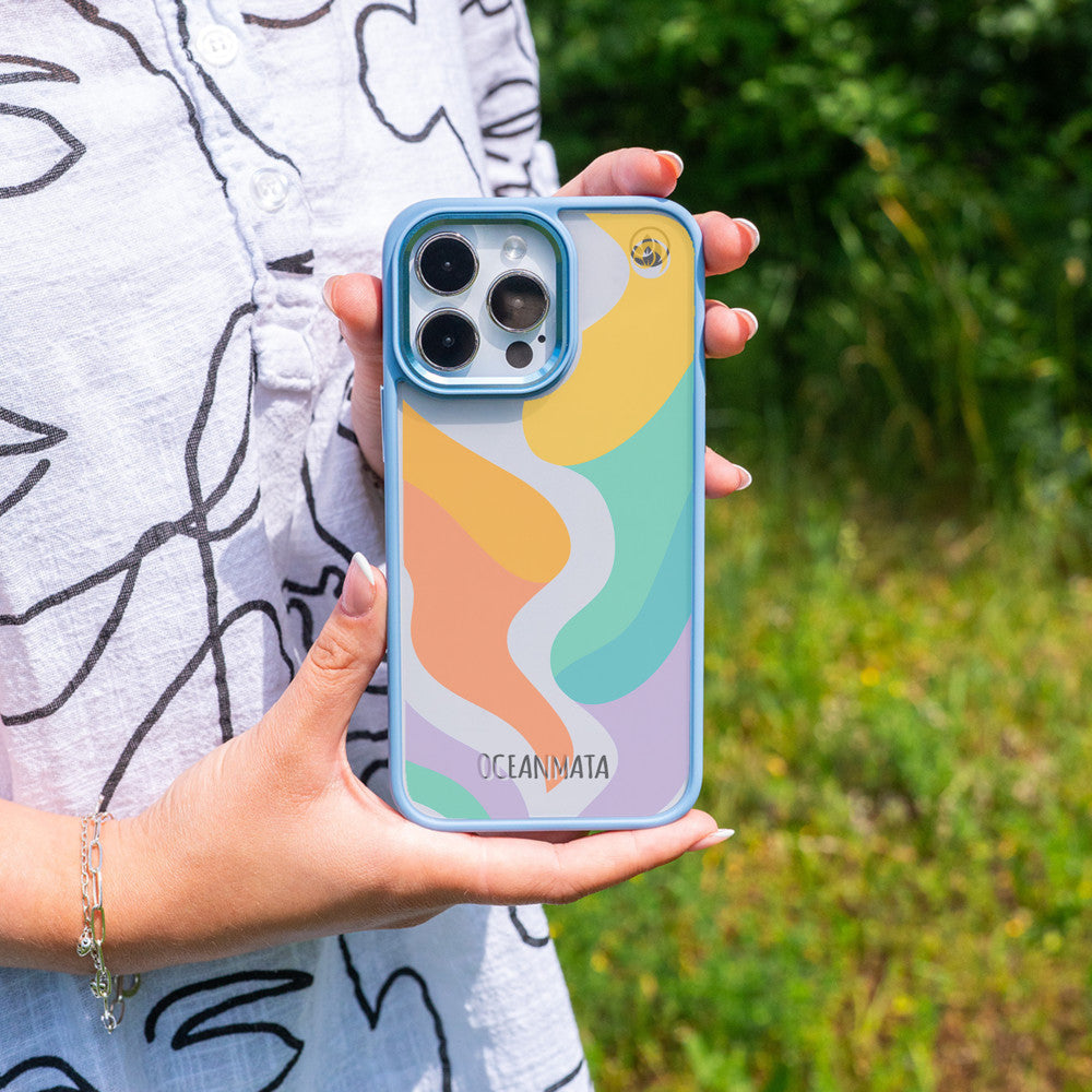 iPhone 16 pro Hülle - bunte Wellen - "Tide Flow" - nachhaltig
