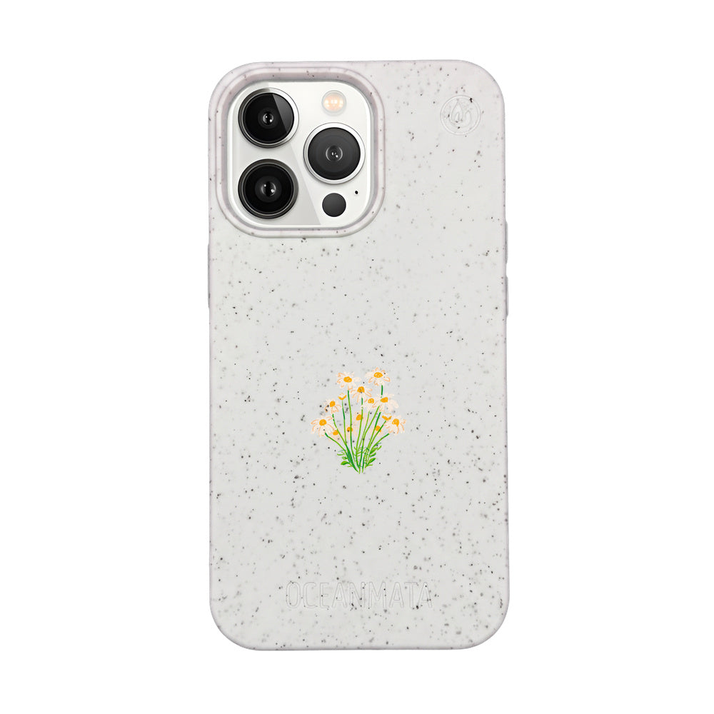 iPhone 13 pro max Hülle - Blumen weiß - "Daisy" - nachhaltig