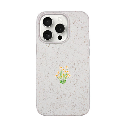 iPhone 15 pro Hülle - Blumen weiß - "Daisy" - nachhaltig