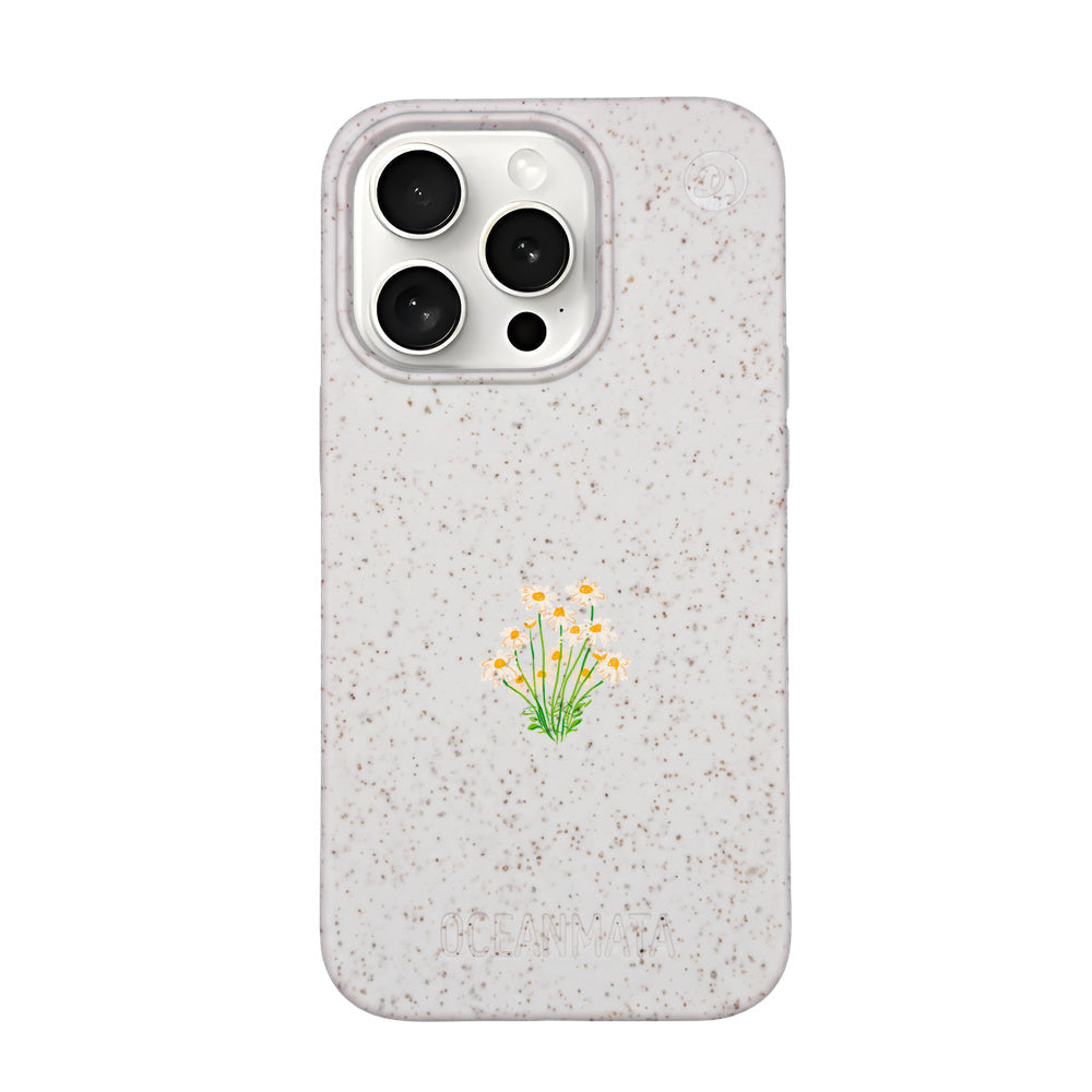 Biologisch abbaubare Handyhülle iPhone 15 pro Daisy — kompostierbar — Vorderseite