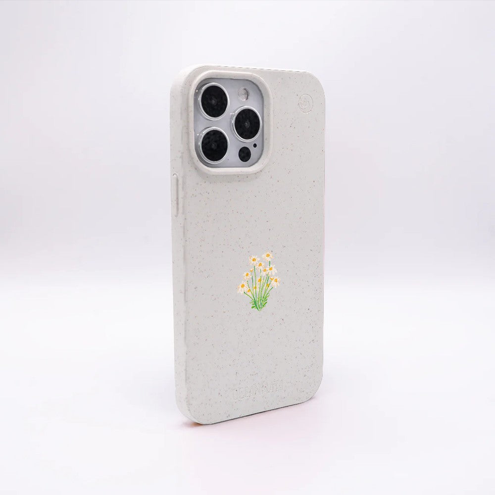 Biologisch abbaubare Handyhülle iPhone 15 pro Daisy — kompostierbar — Rückseite