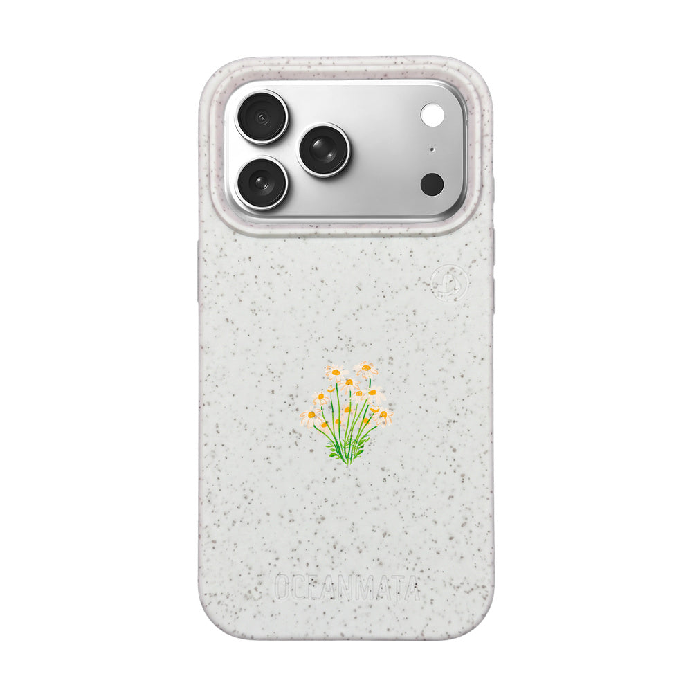 iPhone 18 Pro Max / 17 Pro Max Hülle - Blumen weiß - "Daisy" - nachhaltig