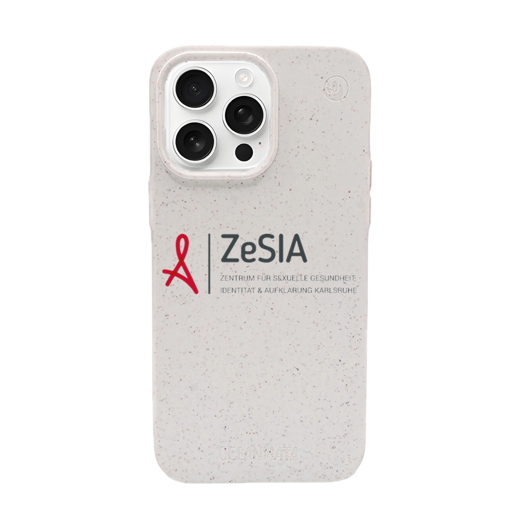 ZeSIA Karlsruhe × OceanMata Hülle Weiß – iPhone 15 (Muster)