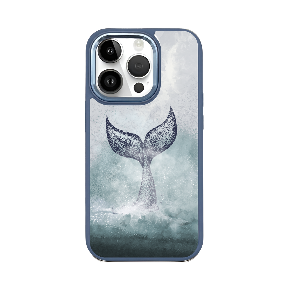 iPhone 14 pro Hülle - Delfin blau - "Dolphin Twins" - nachhaltig