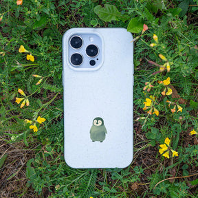 iPhone 13 pro max Hülle - Pinguin weiß - "HappyPinguin" - nachhaltig
