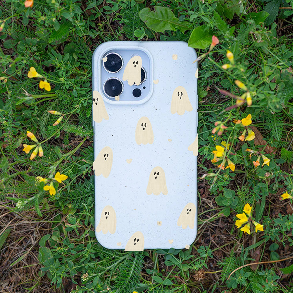 iPhone 15 Hülle - Geist weiß - "LittleGhost" - nachhaltig