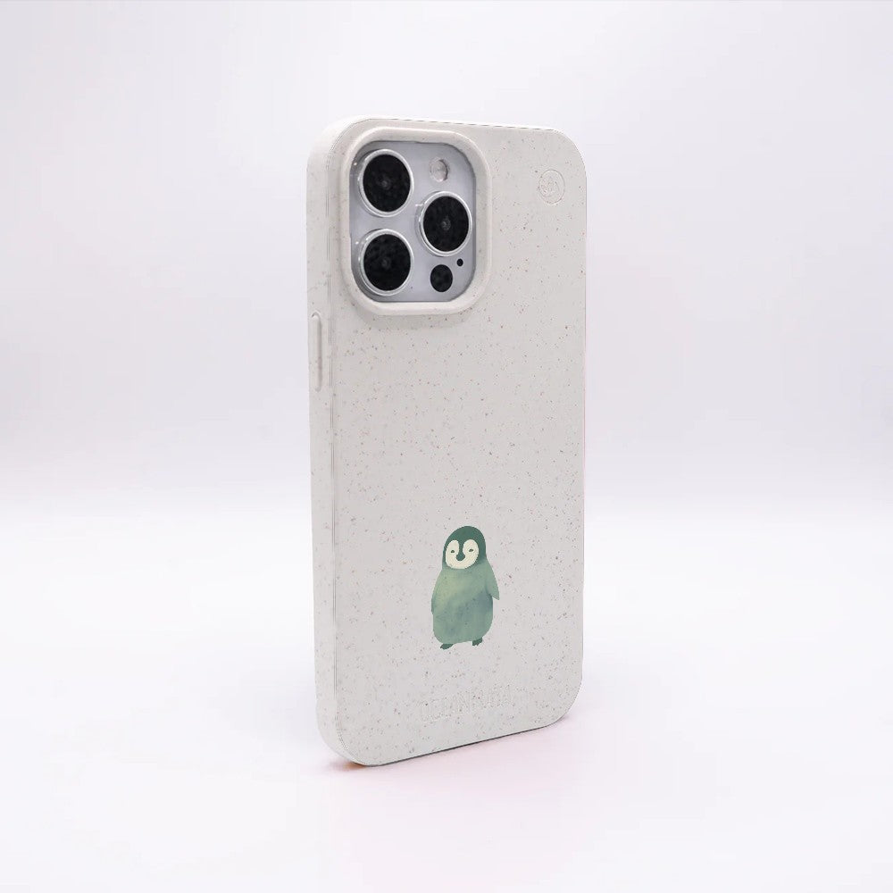 iPhone 12 mini Hülle - Pinguin weiß - "HappyPinguin" - nachhaltig