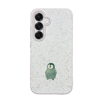 Samsung S25 Hülle - Pinguin weiß - "HappyPinguin" - nachhaltig
