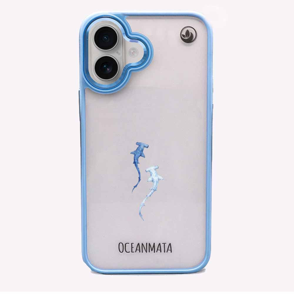 iPhone 16 Hülle - hai blau - "Hammerhead" - nachhaltig