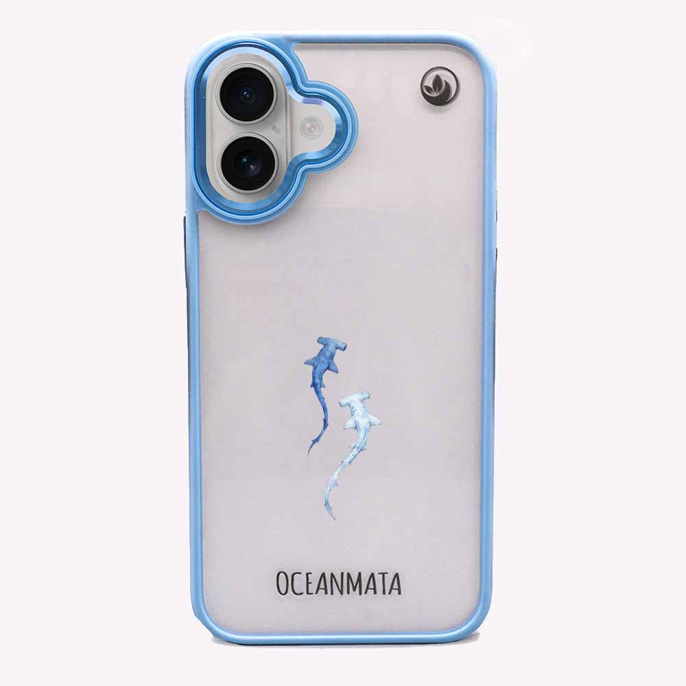 iPhone 16 Hülle - hai blau - "Hammerhead" - nachhaltig